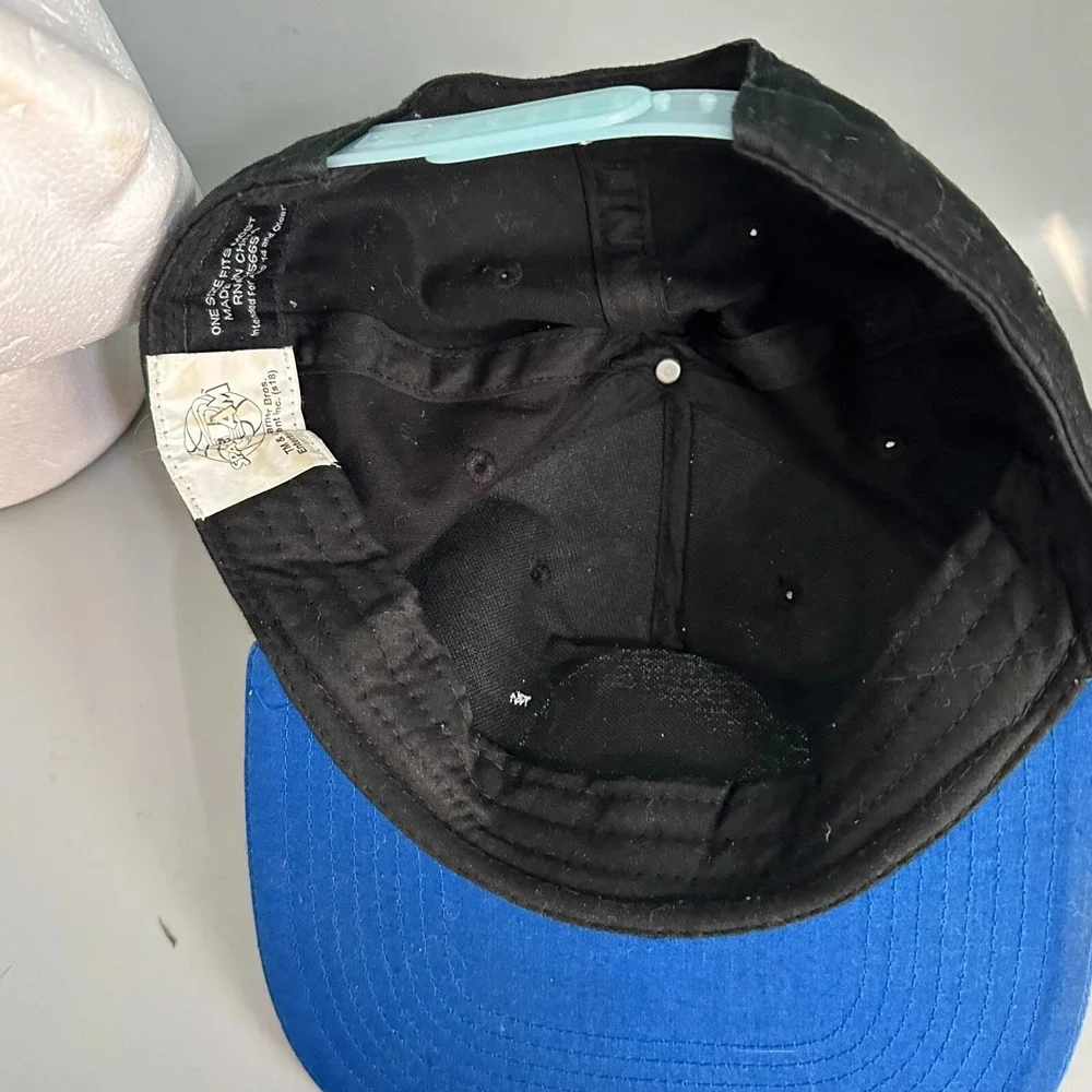 Space Jam Bioworld Merch Snapback Hat Black Blue Metallic Logo OSFA Mens‎ Cap